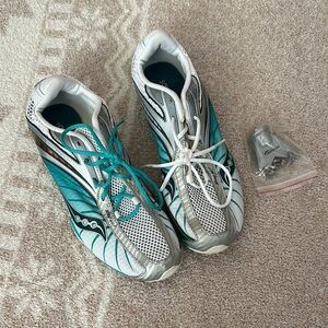 Women's Saucony Teal and Silver Running Shoes